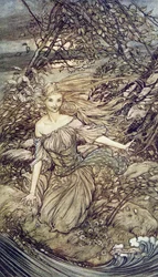 Undine, Illustration aus dem Buch von Baron Friedrich de la Motte Fouque (1777-1843), 1909